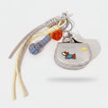 Dog Charm Braided Rope Keychain - Blue Polka Dot Puppy A12 – novelty & toys (view 1)