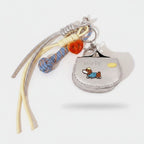 Dog Charm Braided Rope Keychain - Blue Polka Dot Puppy A12 – novelty & toys (view 1)