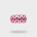 Pink Polka Dot Velvet Hair Clip