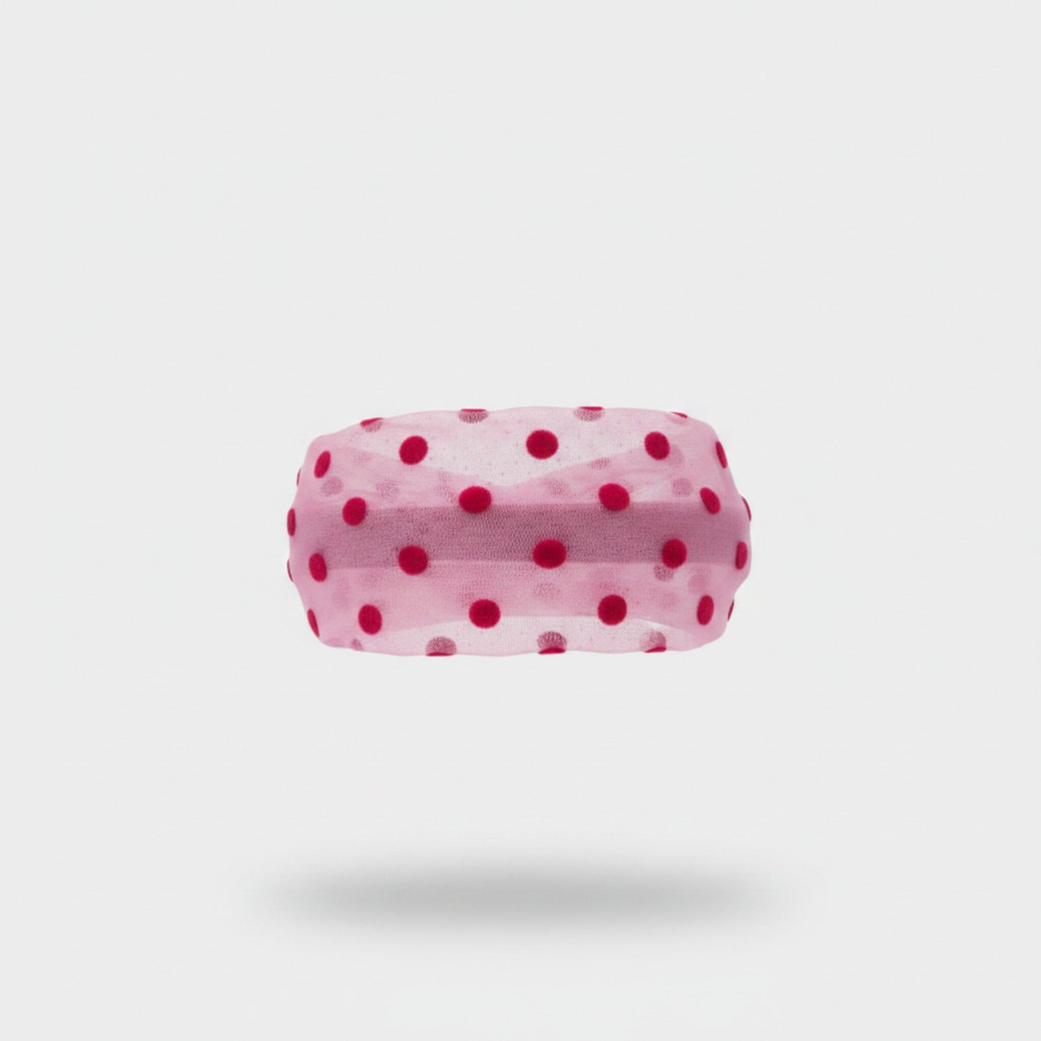 Pink Polka Dot Velvet Hair Clip