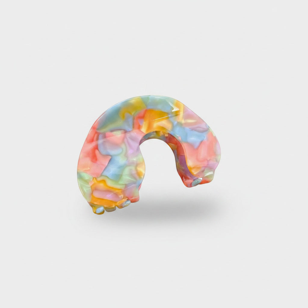 Rainbow Tie-Dye Translucent Hair Claw