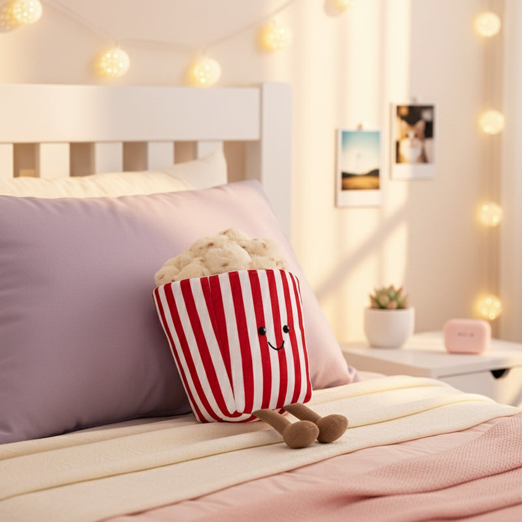 Popcorn Striped Red White Plush Toy