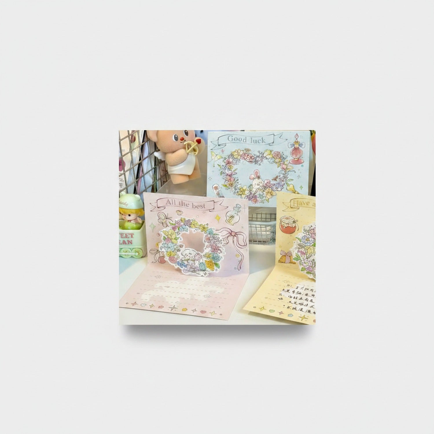 Floral Pop-Up Greeting Cards With Ribbon Bow