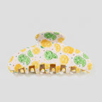 Citrus Fruit Printed Gold Hair Claw Clip