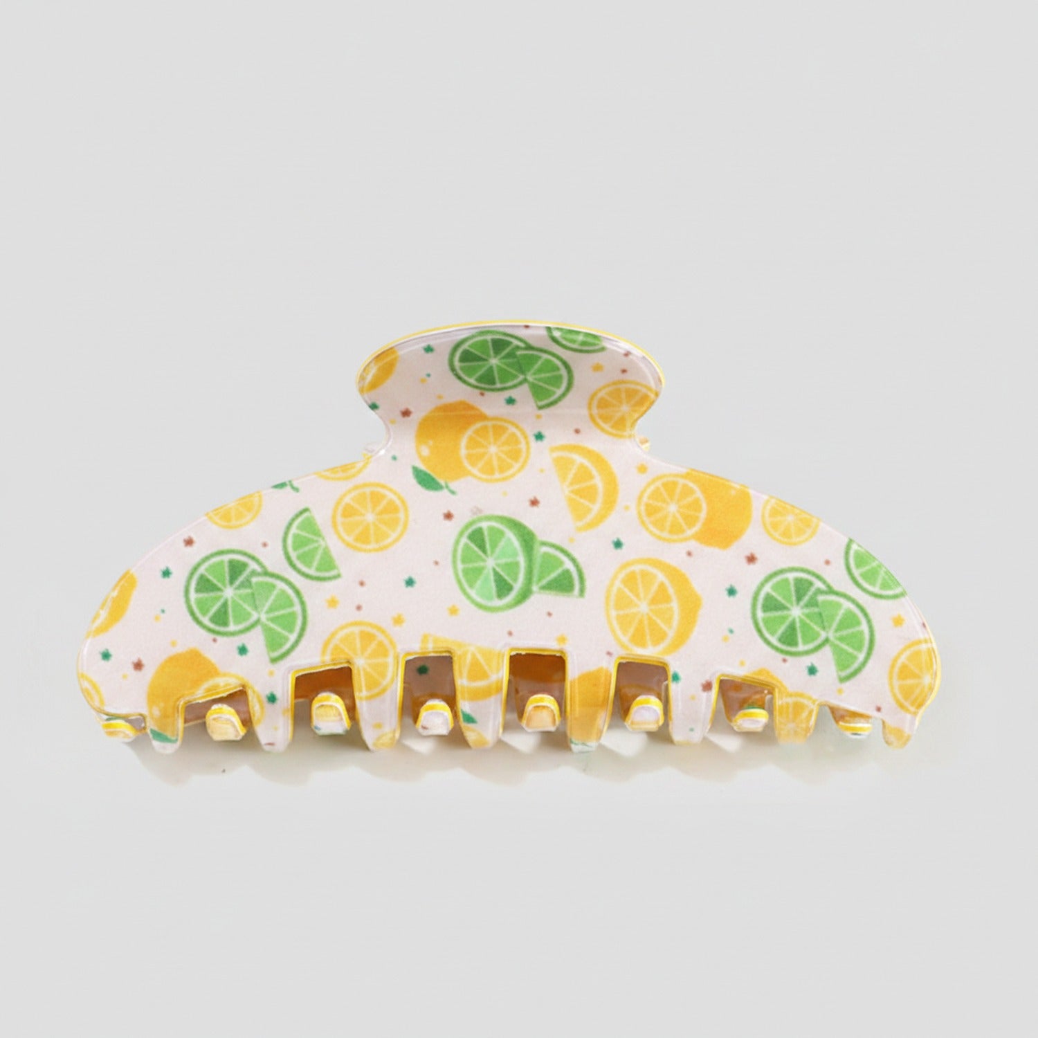 Citrus Fruit Printed Gold Hair Claw Clip