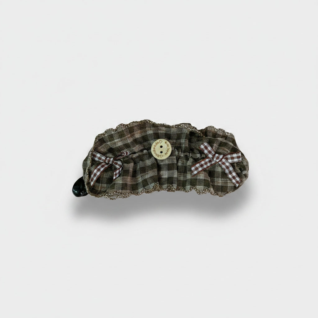 Plaid Hair Claw with Gingham Bows