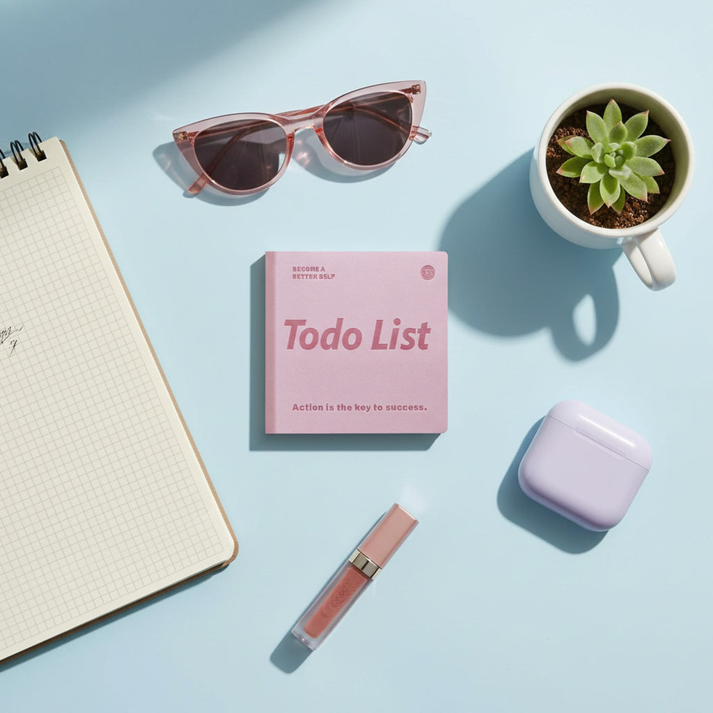 Pink Todo List Motivational Notebook