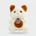Cute White Plush Bear With Brown Charm