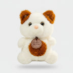Cute White Plush Bear With Brown Charm