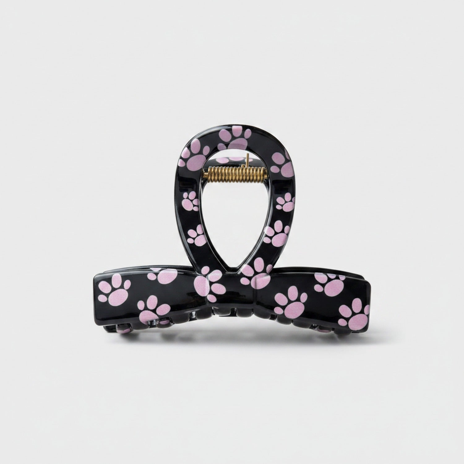Pink Paw Print Hair Claw Clip