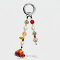 Beaded Pearl Flower Charm Acrylic Keyring