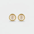 Pearl Round Gold Stud Earrings