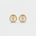 Pearl Round Gold Stud Earrings