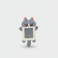 Cute Cat Plush Phone Charm With Ears - Gray Cat Card Holder