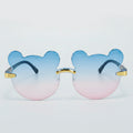 Bear Shaped Gradient Blue Pink Sunglasses