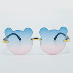 Bear Shaped Gradient Blue Pink Sunglasses