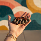 Wool Hair Claw With Brown Leather Bow