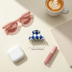 Checkered Hair Claws Colorblock Set Pack