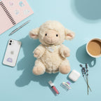 Cream Plush Lamb With Floral Bandana