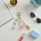 Ocean Vibes Star Charm Keyring With Shells
