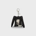 Black Polka Dot Bunny Ear Phone Charm With Star