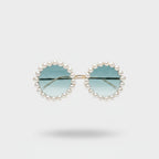 Pearl Beaded Round Gradient Sunglasses