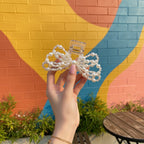 Pearl Beaded Butterfly Hair Claw Clip