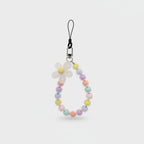 Pastel Beaded Flower Acrylic Keyring Charm