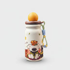 Cute Bear Ceramic Tumbler With Cord Charm