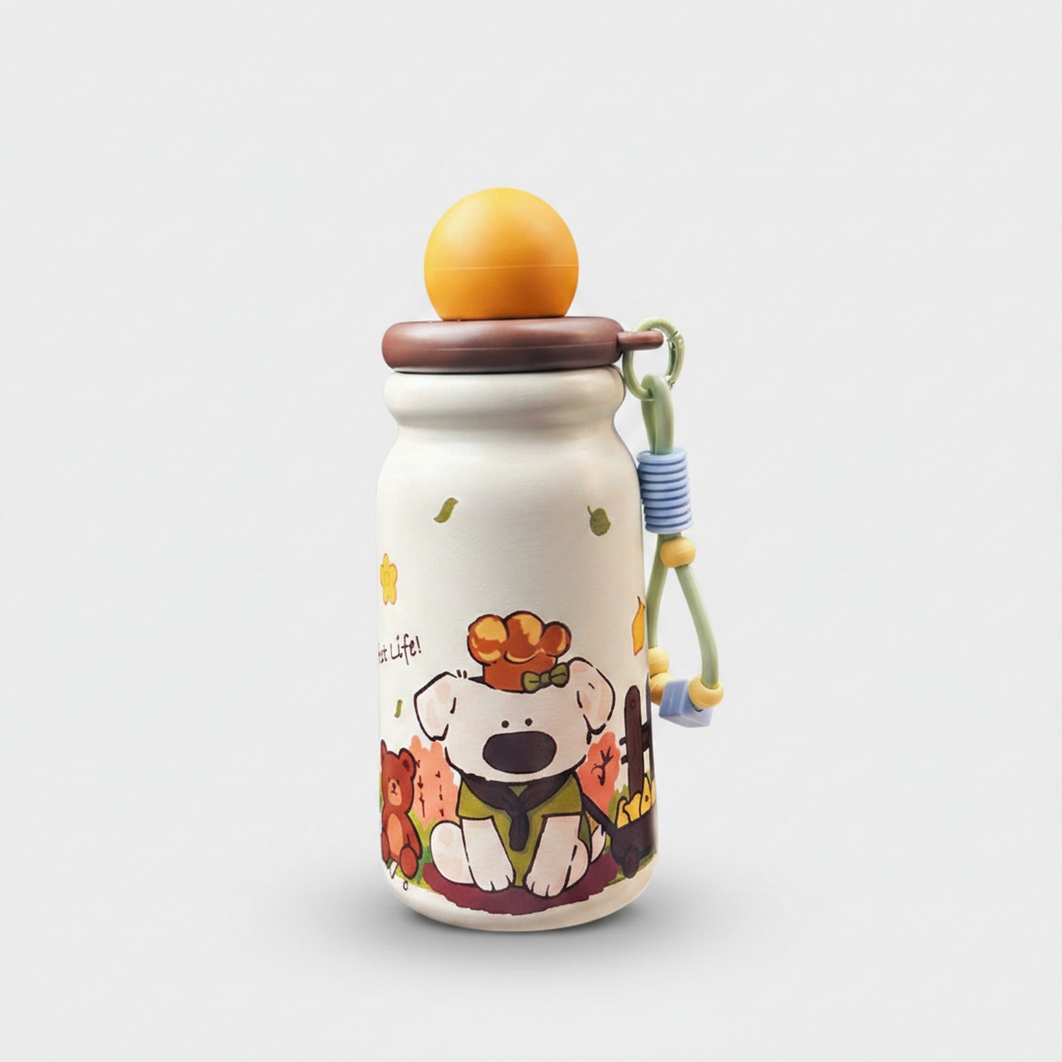Cute Bear Ceramic Tumbler With Cord Charm