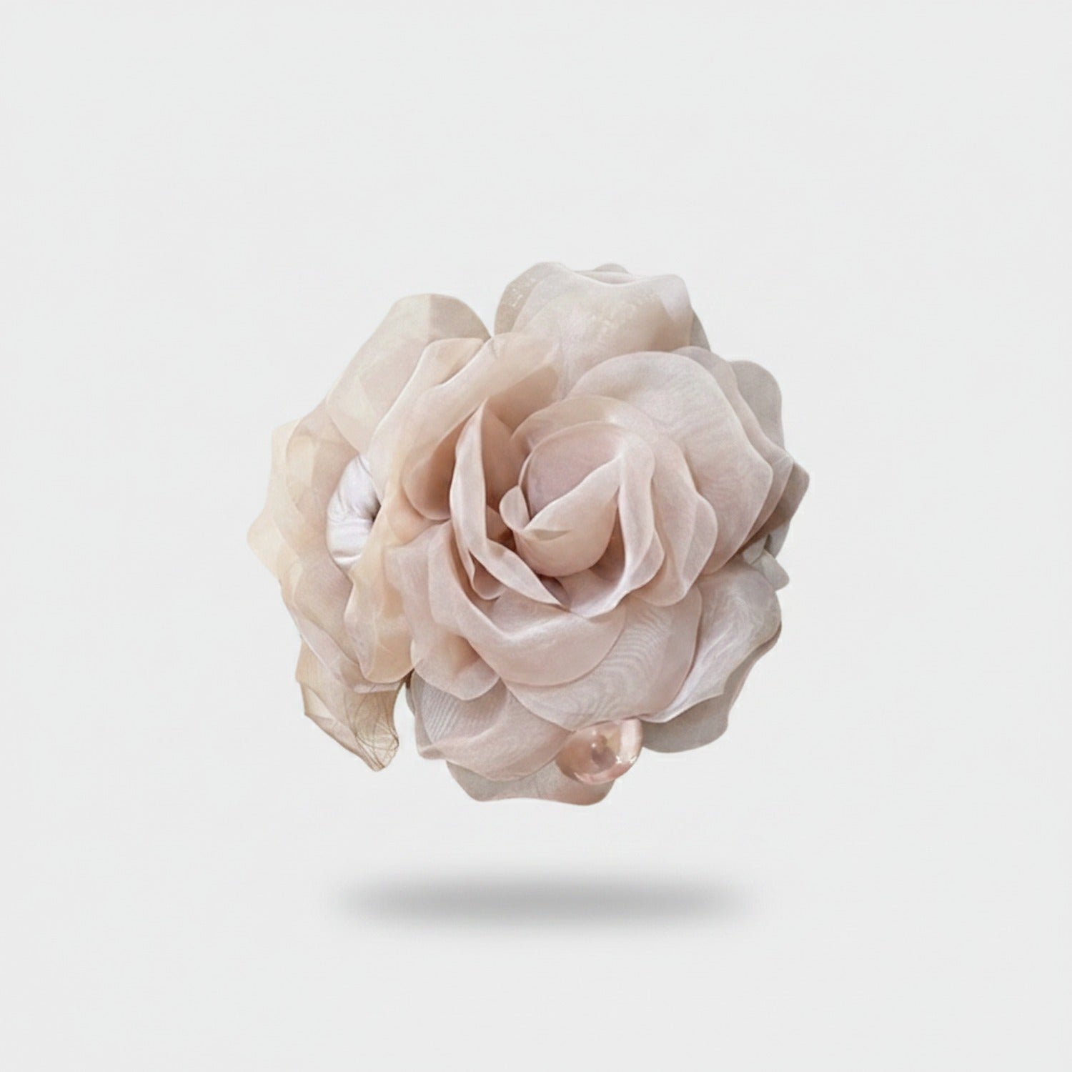 Blush Rose Flower Hair Claw Clip