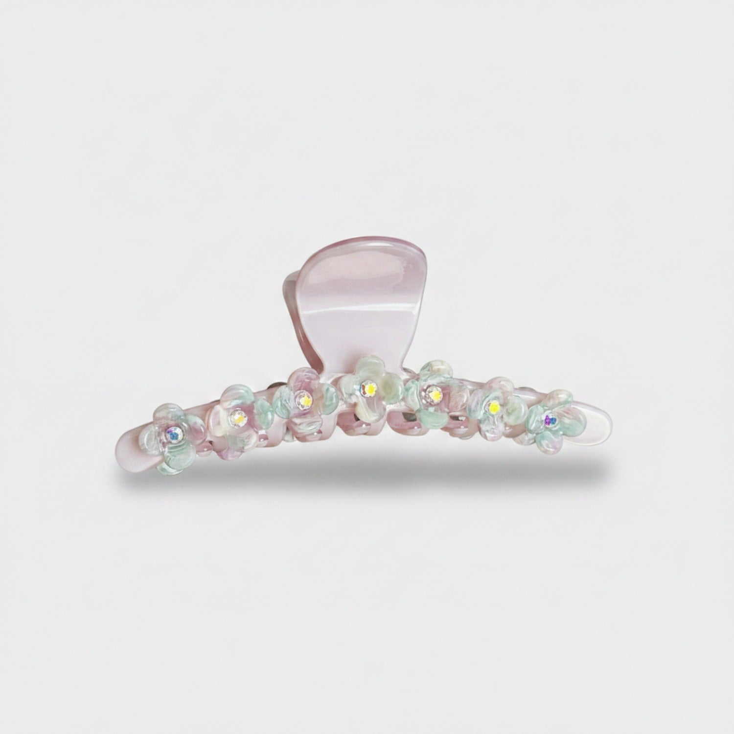 Pastel Floral Beaded Hair Claw Clip