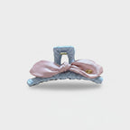 Quilted Hair Claw With Satin Bow