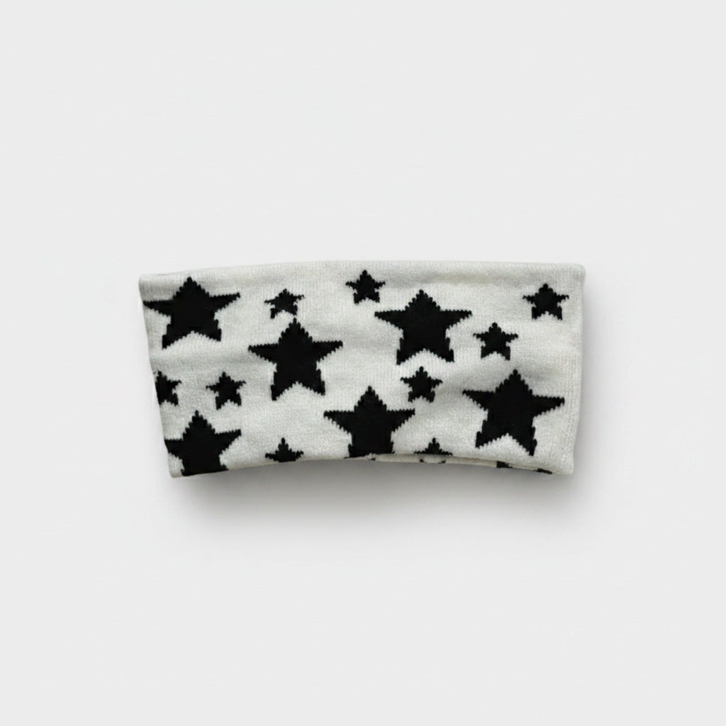 Star Knit Headband Wrap - White