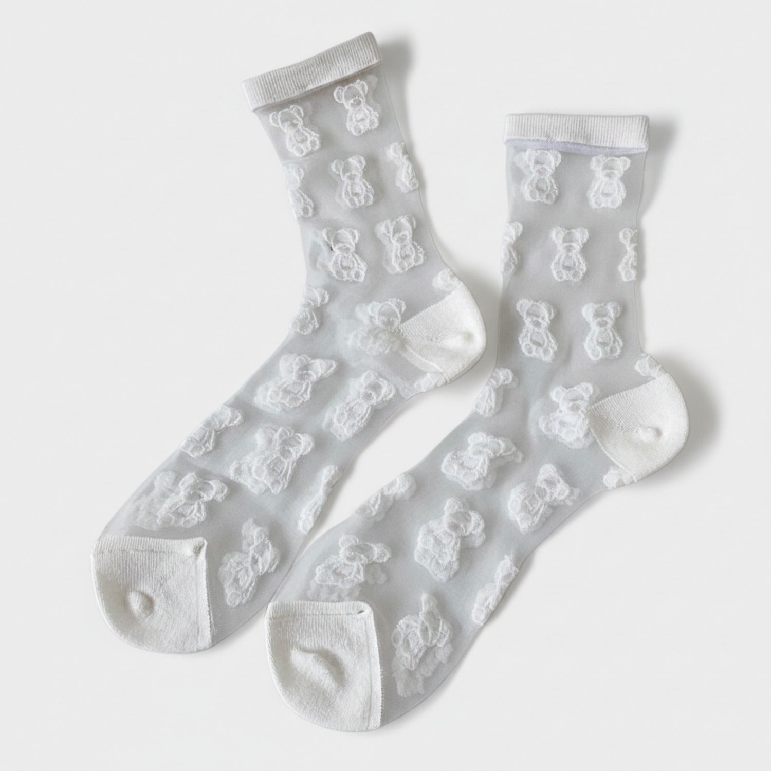 Brown Teddy Bear Crew Socks