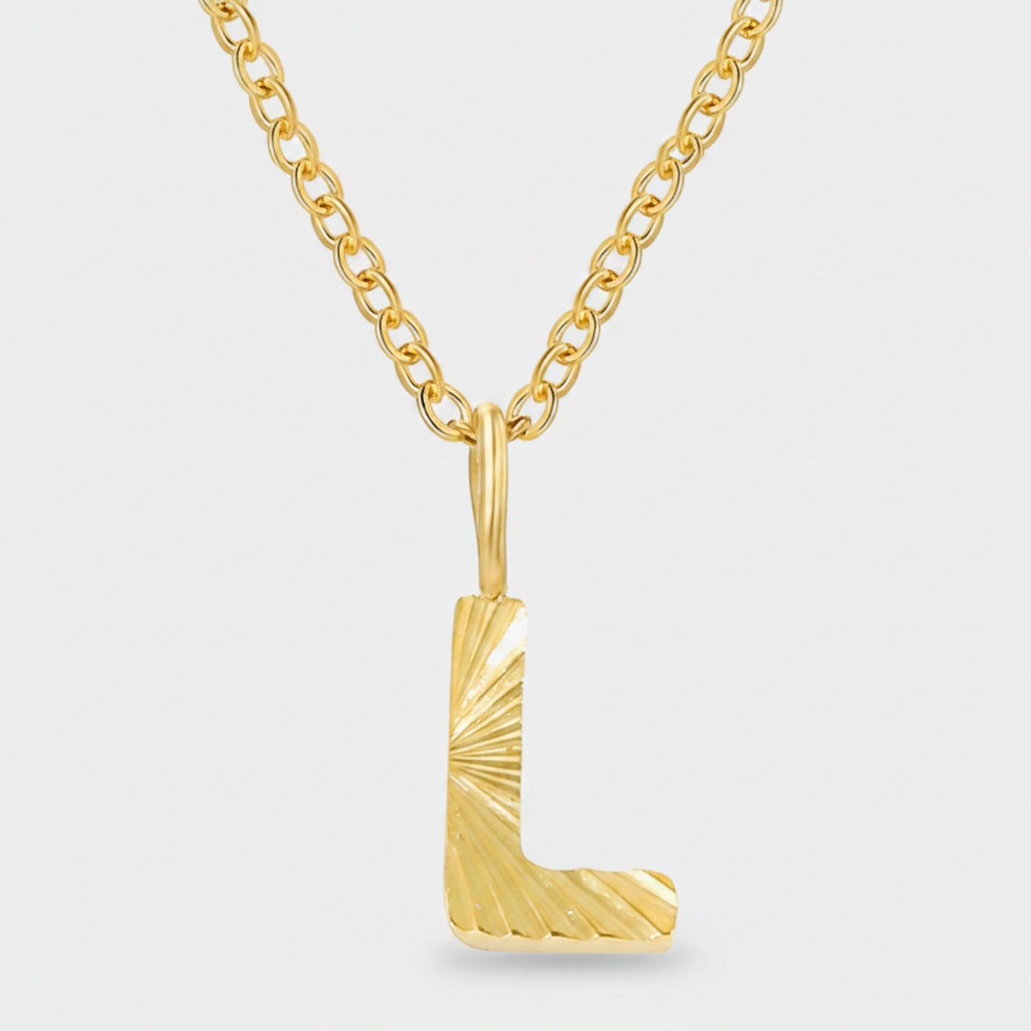 Silver Letter L Initial Pendant Necklace
