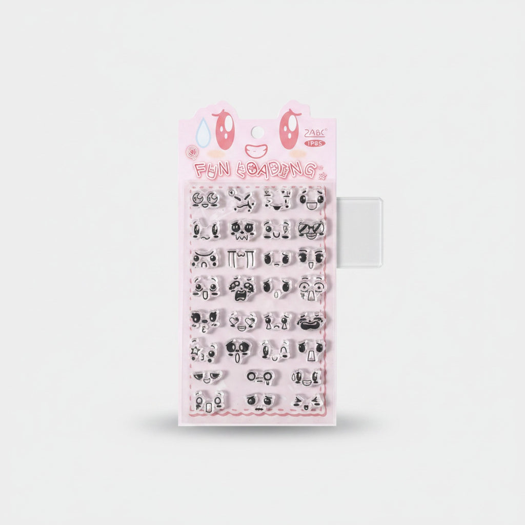 Fun Smiley Face Stamp Set Pink