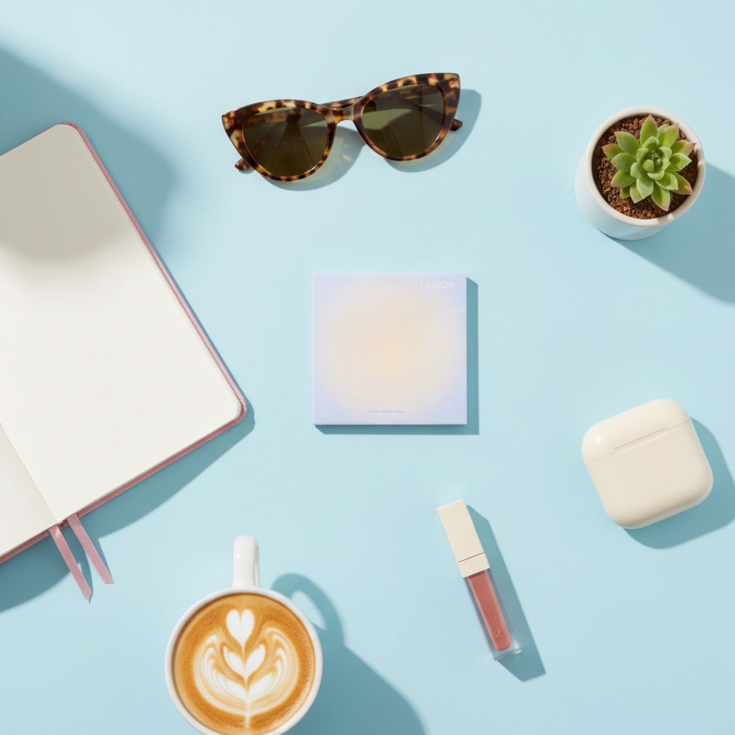 Pastel Lemon Gradient Square Notebook