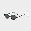 Black Oval Metal Frame Sunglasses