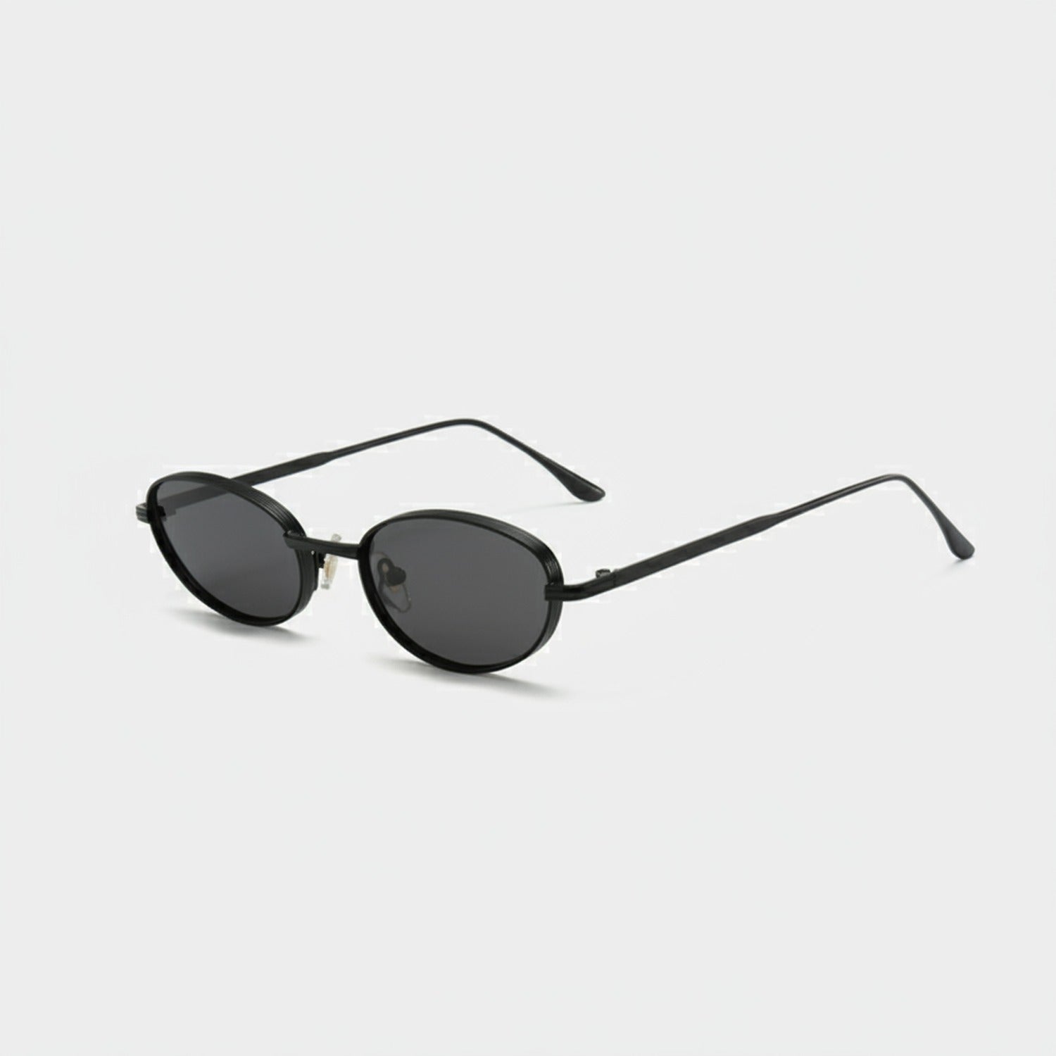 Black Oval Metal Frame Sunglasses