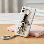 Steampunk Robot Brass Charm Keyring
