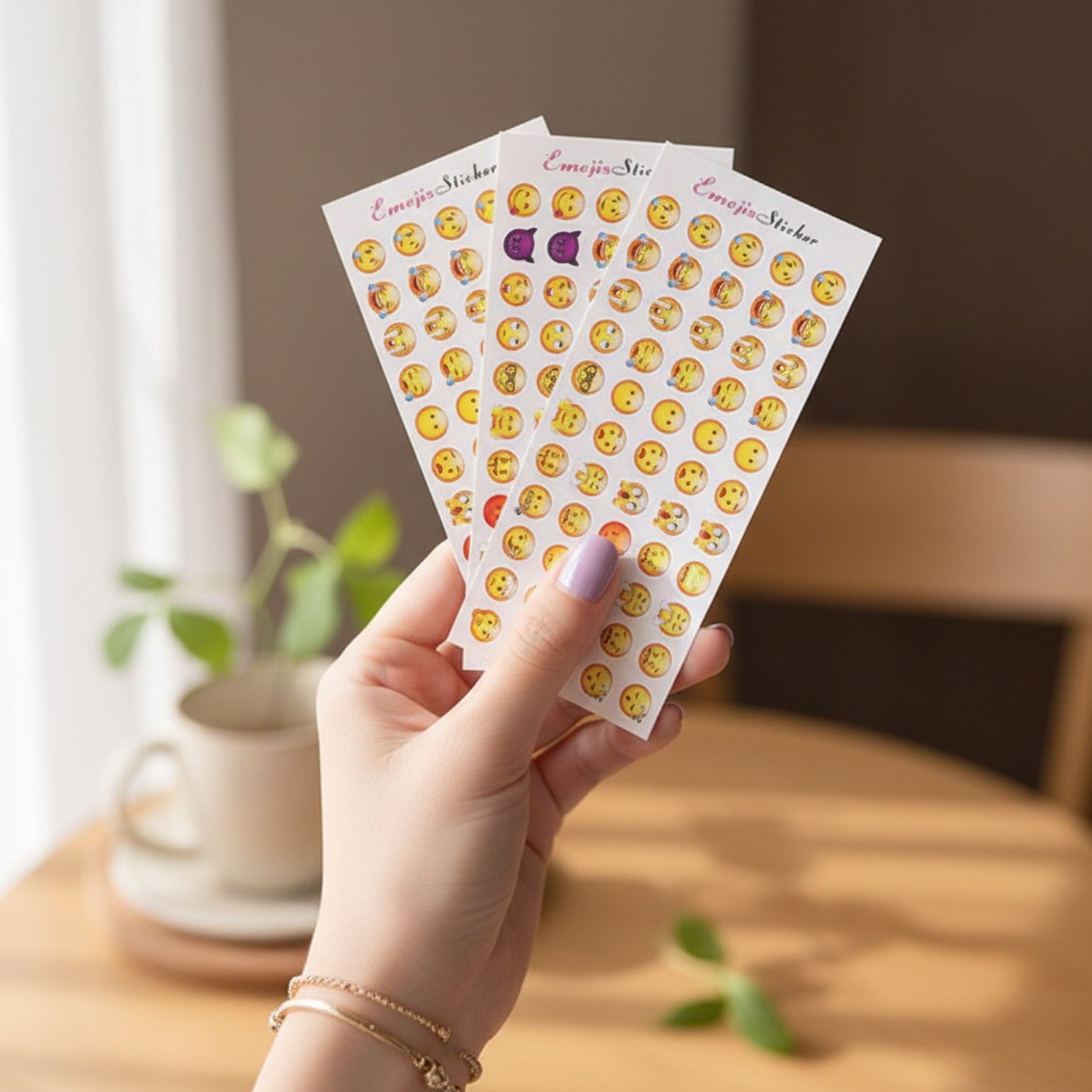 Emoji Sticker Sheets Colorful Smile Faces
