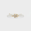 White Macramé Crab Charm Rhinestone Bracelet
