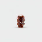 Chocolate Bear Hair Claw With Pink Bow