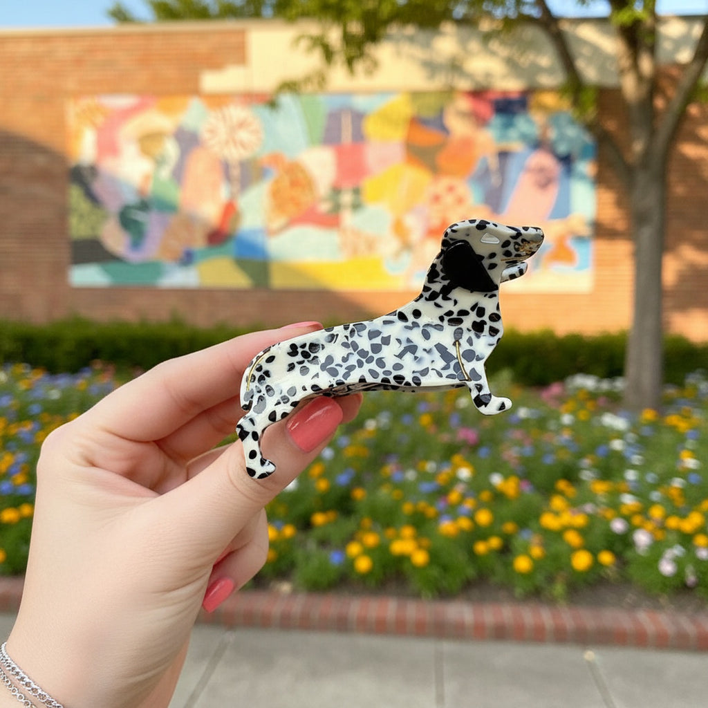 Dalmatian Spotted Hair Claw Clip