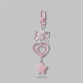 Pink Acrylic Heart Bow Star Keychain Charm