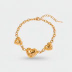 Gold Heart Charm Chain Bracelet