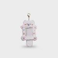 Fluffy White Cat Phone Charm With Mirror
