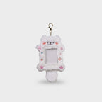 Fluffy White Cat Phone Charm With Mirror