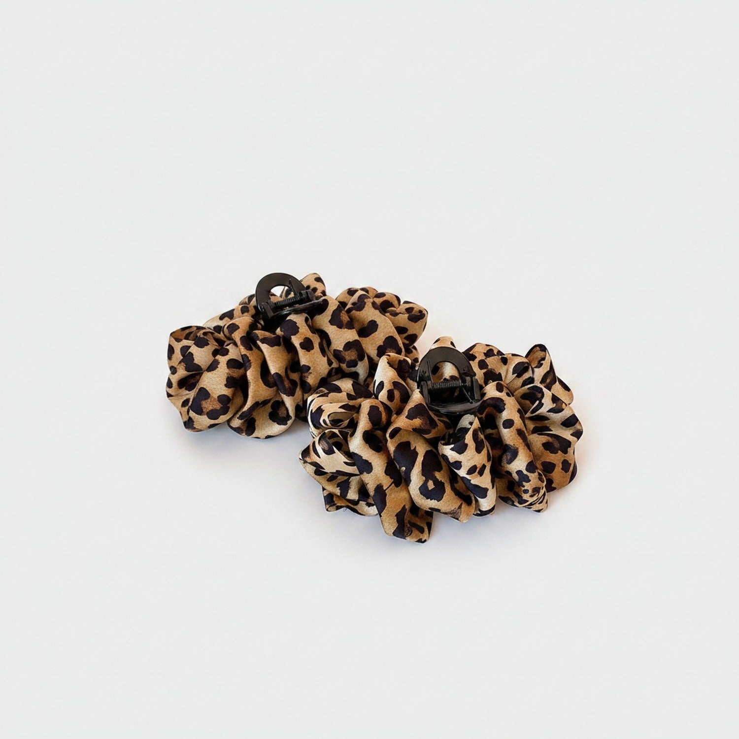 Leopard Print Hair Claw Clip With Charm